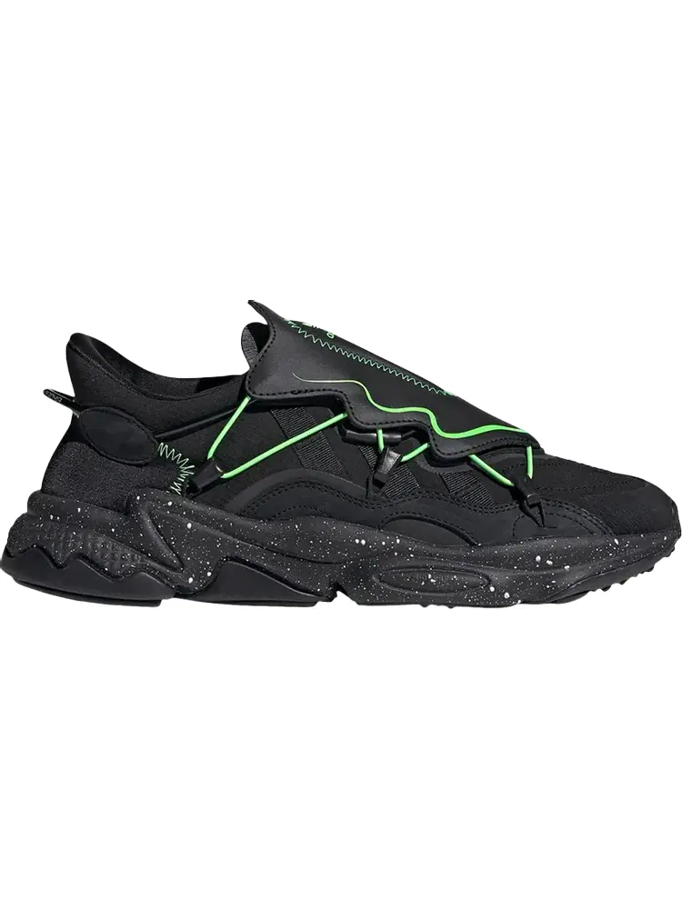 Кроссовки Adidas Ozweego 'Black Solar Green' — изображение 1 из 1, черный