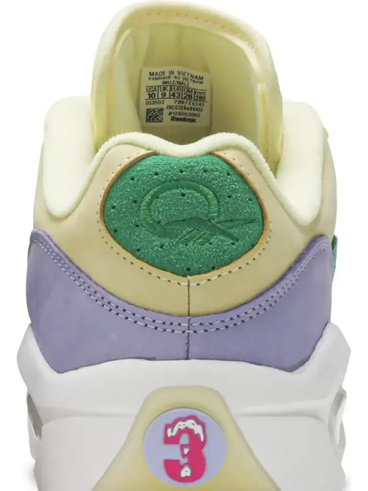 Кроссовки bbc ice cream x question low 'yellow lilac glow' Reebok — изображение 7 из 8, желтый