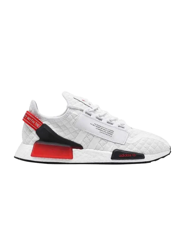 Кроссовки adidas NMD_R1 V2 'Quilted - White Solar Red' — изображение 1 из 1, белый/черный/красный