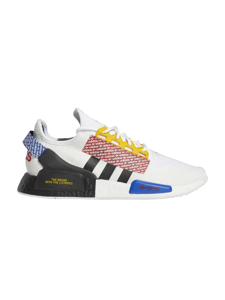 Кроссовки adidas NMD_R1 V2 'Logo Print - Mix Colors' — изображение 1 из 1, белый/черный/золотистый
