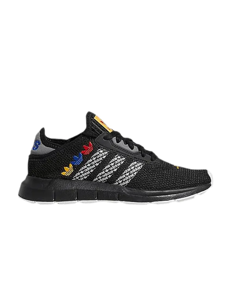 Кроссовки adidas Swift Run X J 'Logo Print - Black' — изображение 1 из 1, черный/белый/золотистый