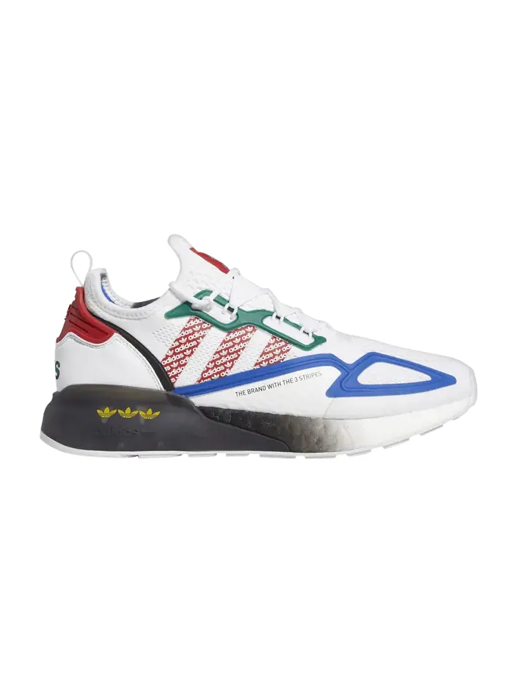 Кроссовки adidas ZX 2K Boost 'Logo Print' — изображение 1 из 1, белый/белый