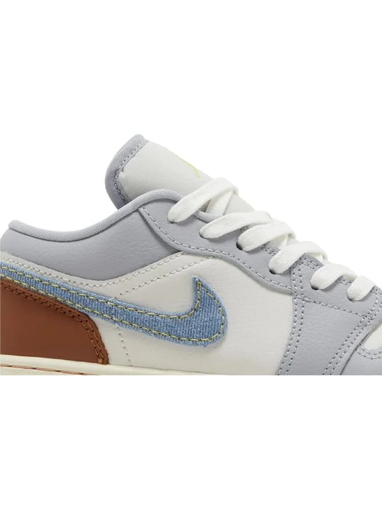Кроссовки Jordan 1 Low SE GS 'Sashiko' — изображение 2 из 4, бежевый