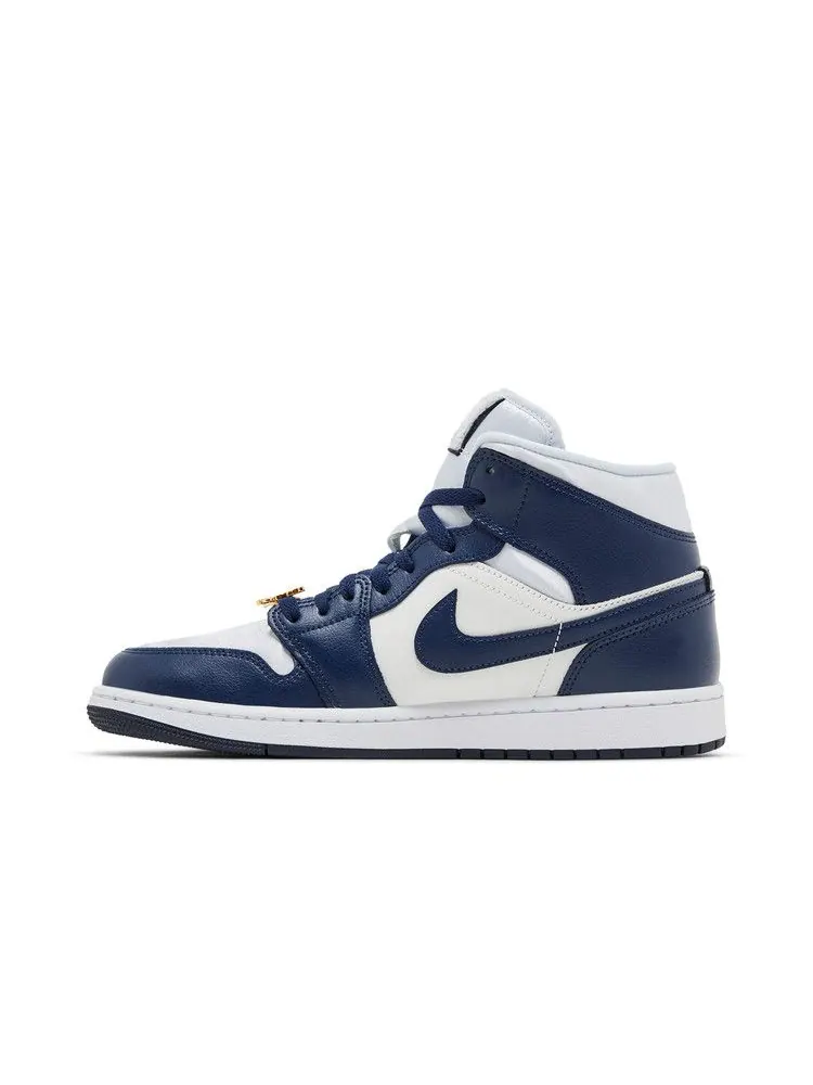 Кроссовки Air Jordan Wmns Air Jordan 1 Mid 'Midnight Navy Gold Charms' — изображение 4 из 9