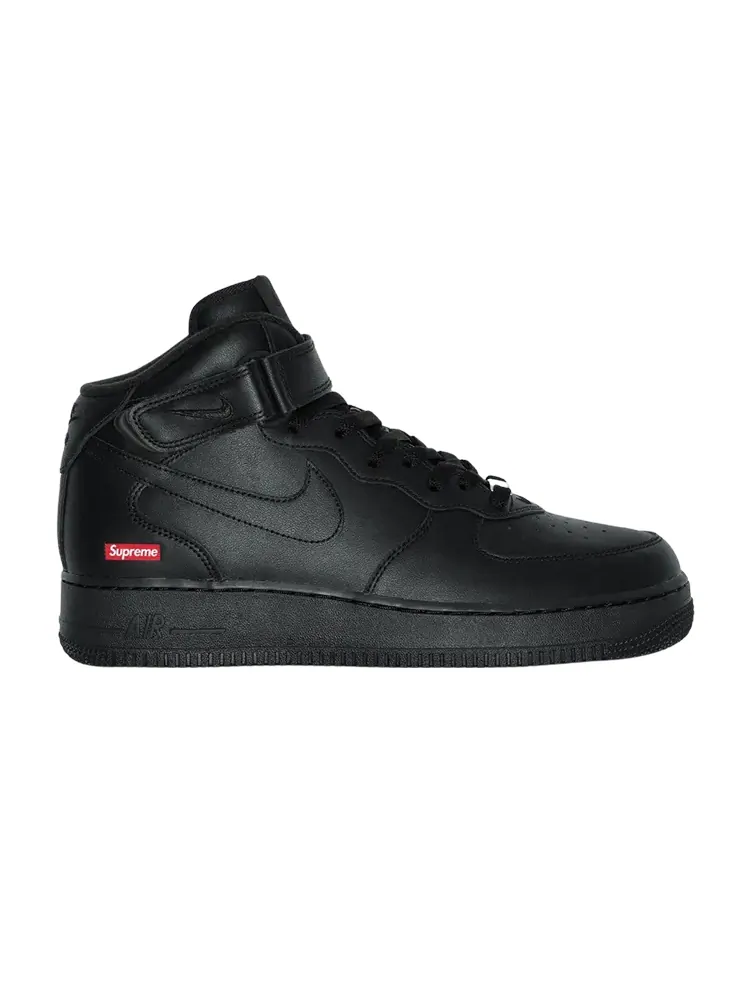 Кроссовки Nike Air Force 1 Mid x Supreme 'Triple Black' — изображение 1 из 1, черный