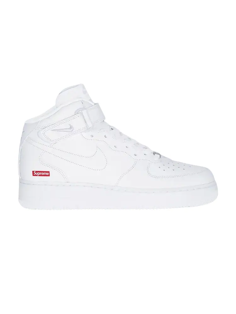 Кроссовки Nike Air Force 1 Mid x Supreme 'Triple White' — изображение 1 из 1, белый