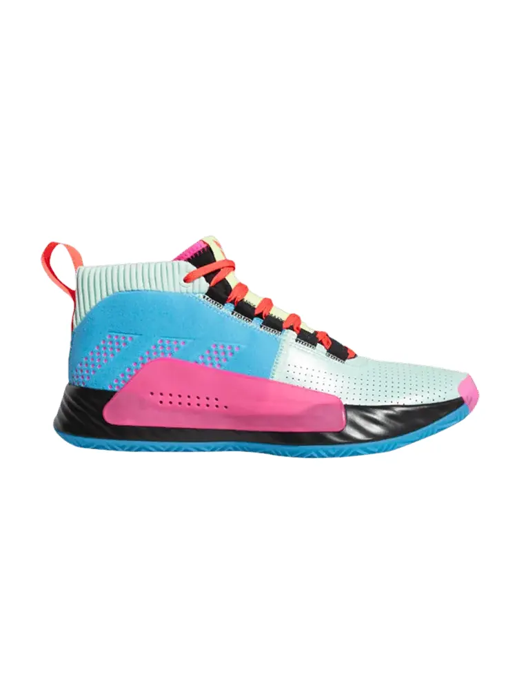 Кроссовки adidas Dame 5 'Different Breed' — изображение 1 из 1, голубой/розовый/черный
