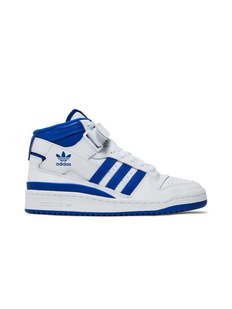 Кроссовки Adidas Wmns Forum Mid высокие с логотипом — изображение 1 из 4, белый/синий