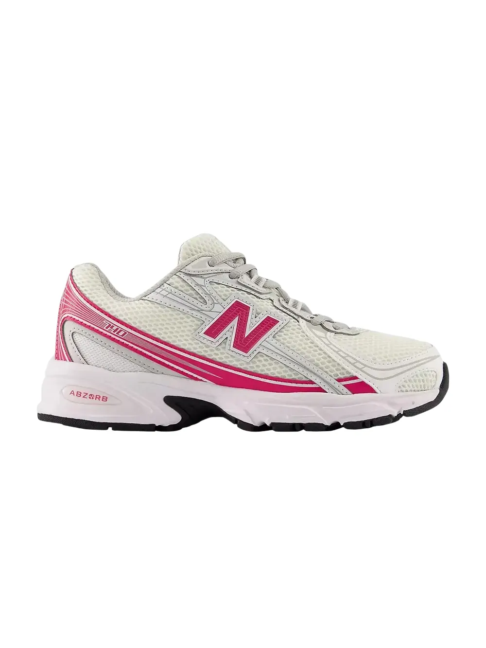 Кроссовки New Balance 740 Lace Big Kid — изображение 1 из 1, белый/розовый