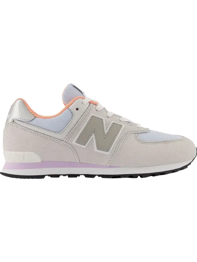 Кроссовки New Balance 574 Big Kid 'Summer Fog Cyber Lilac' — изображение 1 из 1, серый