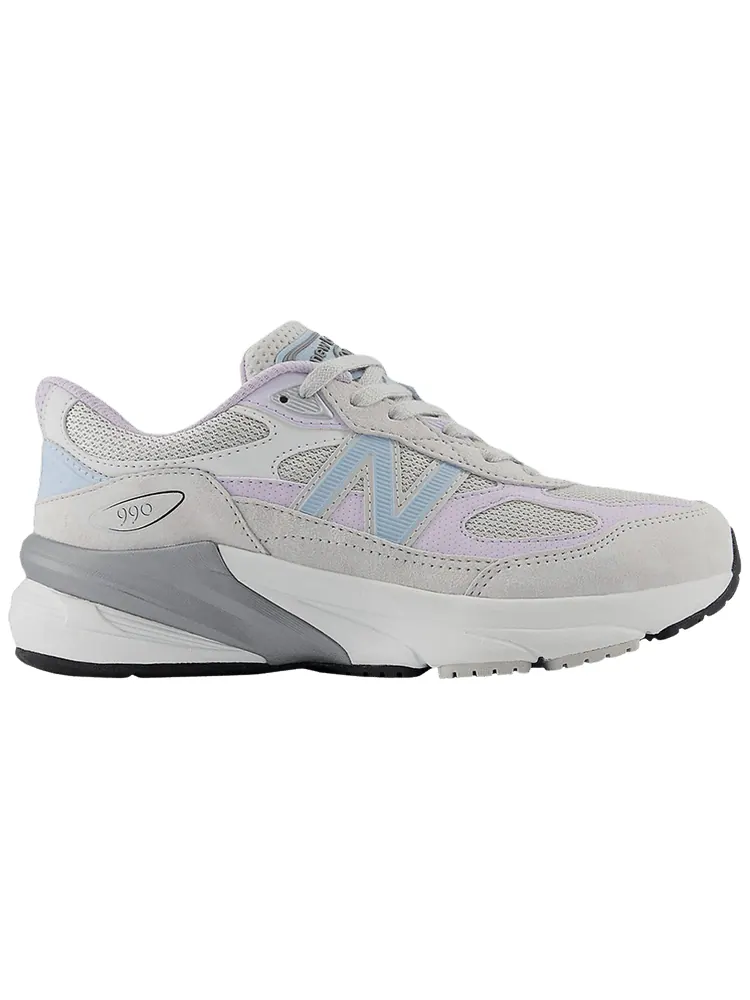Кроссовки New Balance 990v6 Big Kid 'Grey Matter Bright Lavender' — изображение 1 из 1, серый яркий