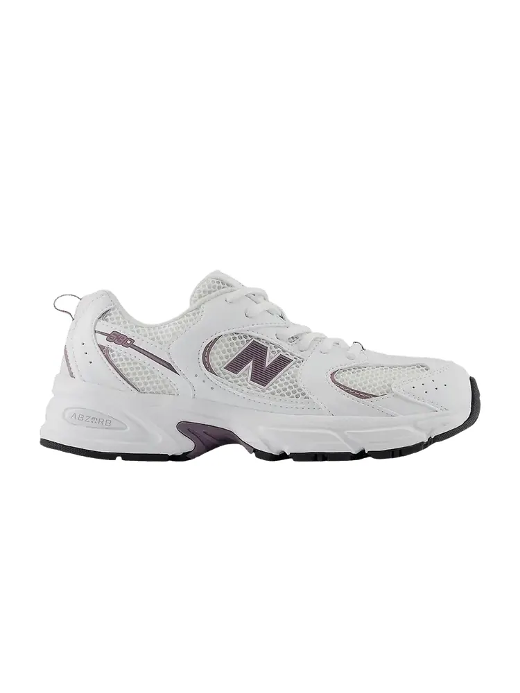 Кроссовки New Balance 530 Big Kid White Dark Ice Wine — изображение 1 из 1, белый темный винный