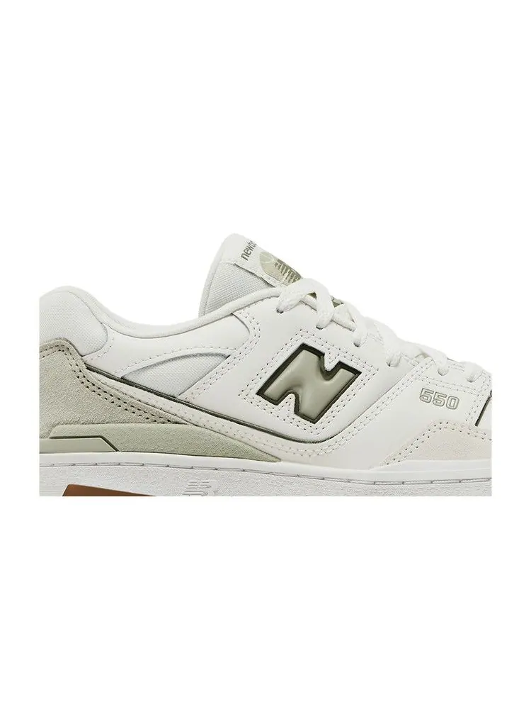 Кроссовки New Balance 550 Big Kid 'White Olive Gum' — изображение 3 из 9, белый/серый/оливковый