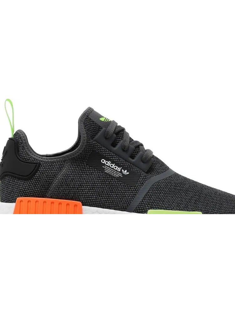 Мужские кроссовки Adidas NMD R1 — изображение 2 из 8, черный/оранжевый/зеленый