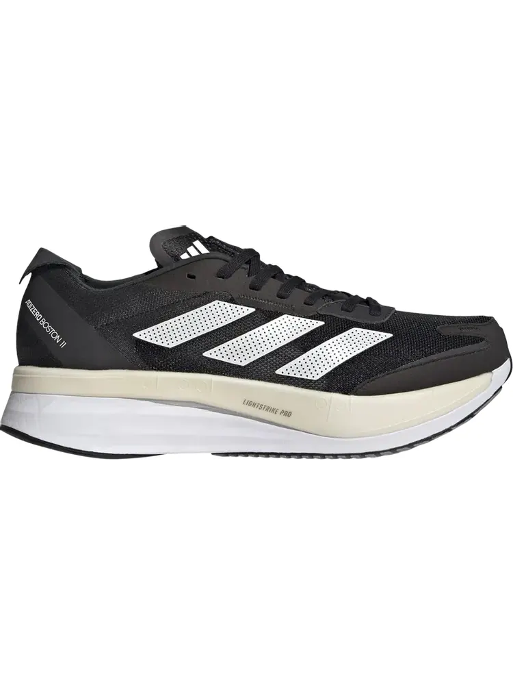 Кроссовки Adidas Adizero Boston 11 Wide 'Black White Carbon' — изображение 1 из 1, черный