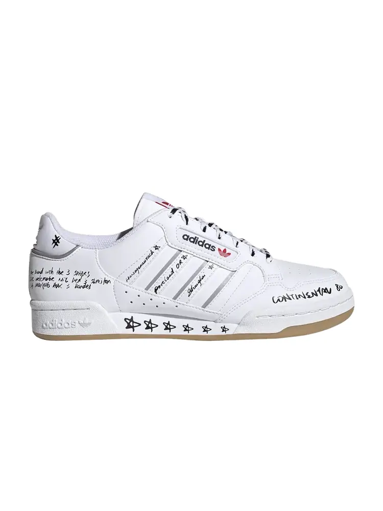 Кроссовки adidas Continental 80 Stripes 'Sharpie Pack - White' — изображение 1 из 1, белый/серый/красный