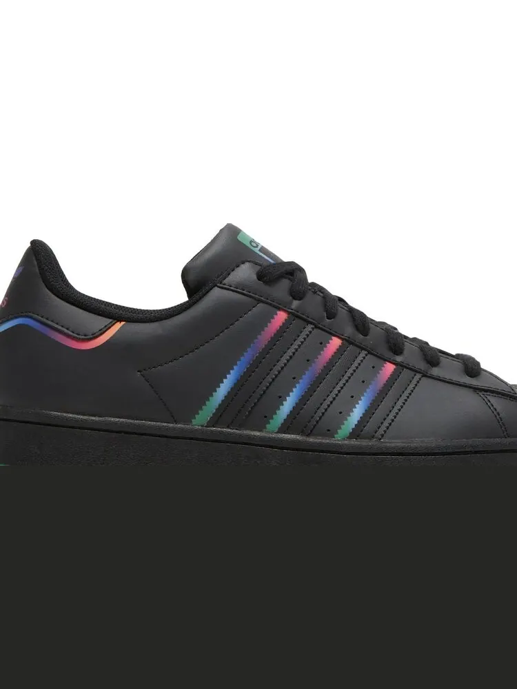 Кроссовки Adidas Superstar 'Black Green' — изображение 2 из 8, черный