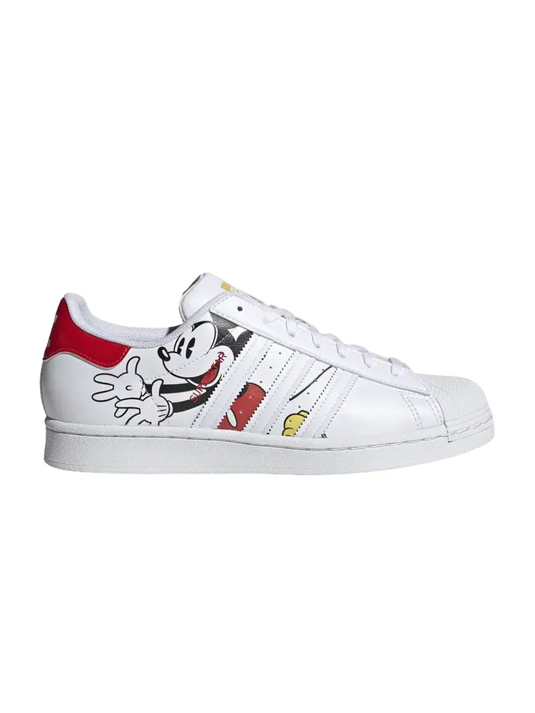 Кроссовки adidas Disney x Superstar 'Mickey and Minnie - White Vivid Red' — изображение 1 из 1, белый/красный/желтый