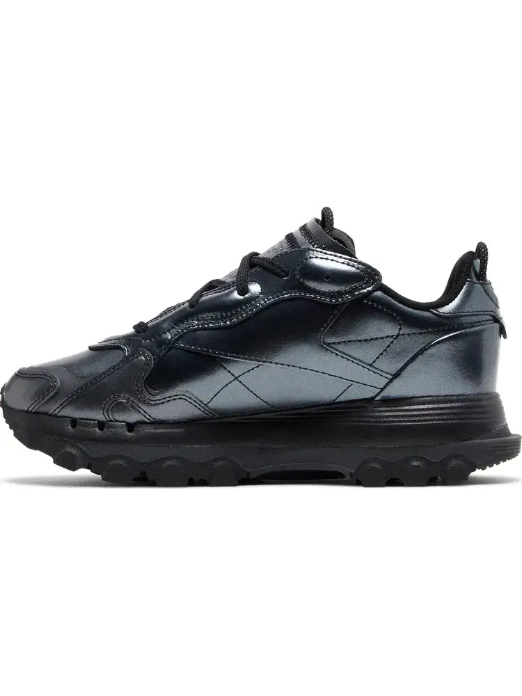 Кроссовки Reebok Classic Leather 'Black Dark Silver' — изображение 3 из 8, черный