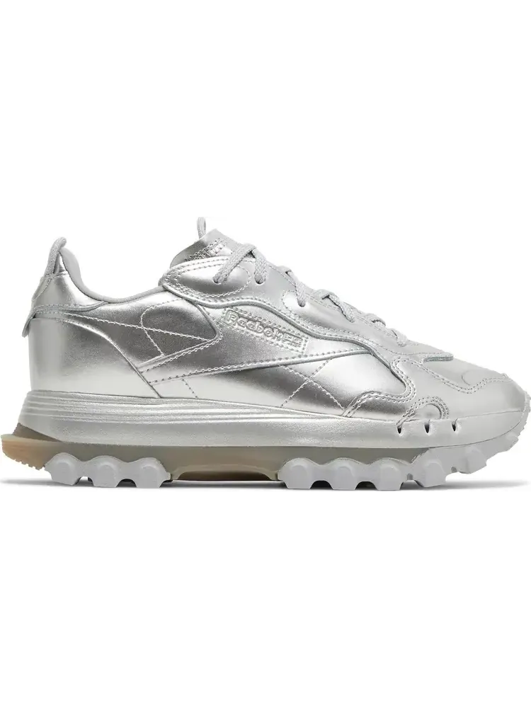 Кроссовки cardi b x wmns classic leather 'silver metallic pewter' Reebok — изображение 1 из 8, серебряный