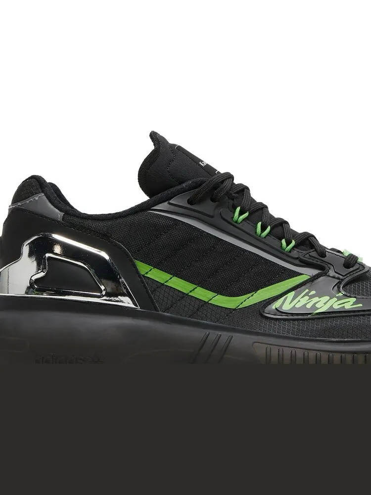 Кроссовки Adidas Kawasaki Ninja x ZX 5000 Boost 'Black Green' — изображение 2 из 8, черный