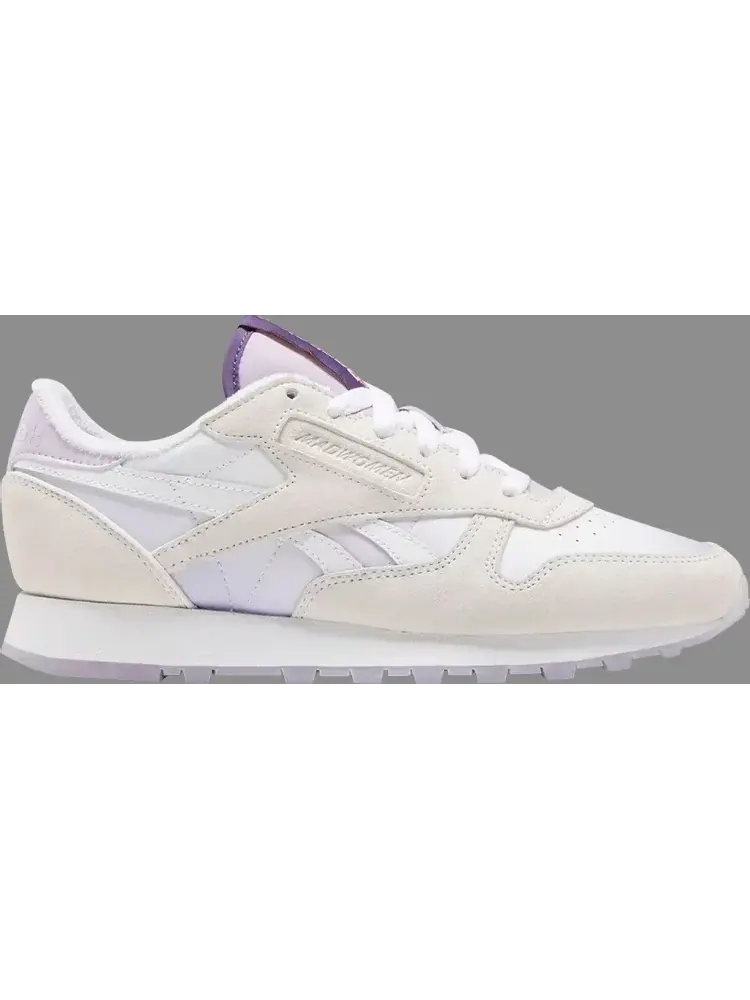 Кроссовки madwoman x classic leather 'white purple oasis' Reebok — изображение 1 из 1, белый