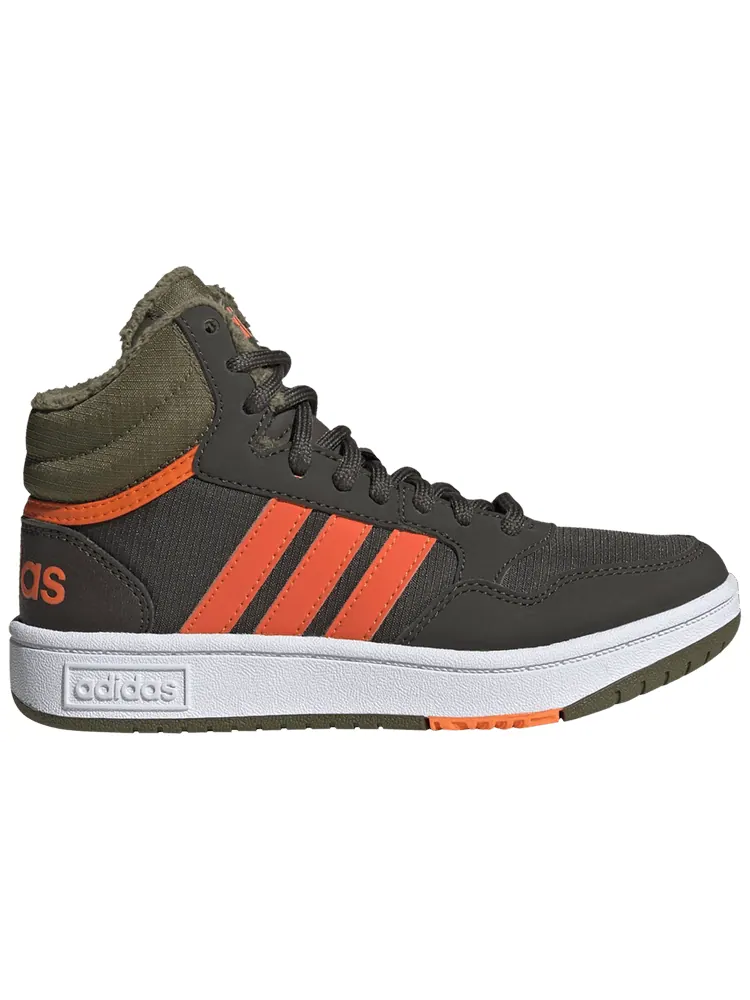 Кроссовки adidas Hoops 3.0 Mid J 'Shadow Olive Impact Orange' — изображение 1 из 1, зеленый