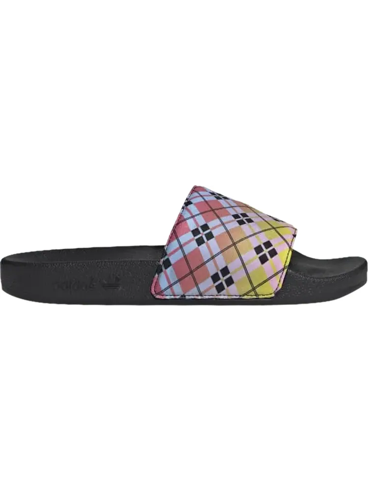 Сандалии Adidas Adilette Slides 'Plaid' — изображение 1 из 1, черный