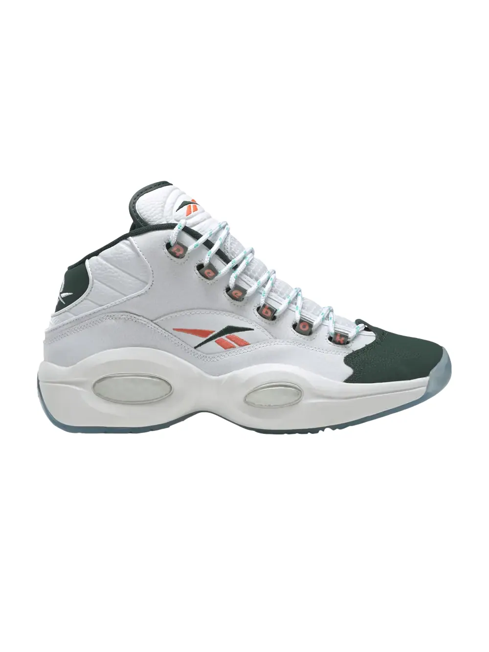Кроссовки Question Mid Reebok — изображение 1 из 1, белый/зеленый/оранжевый