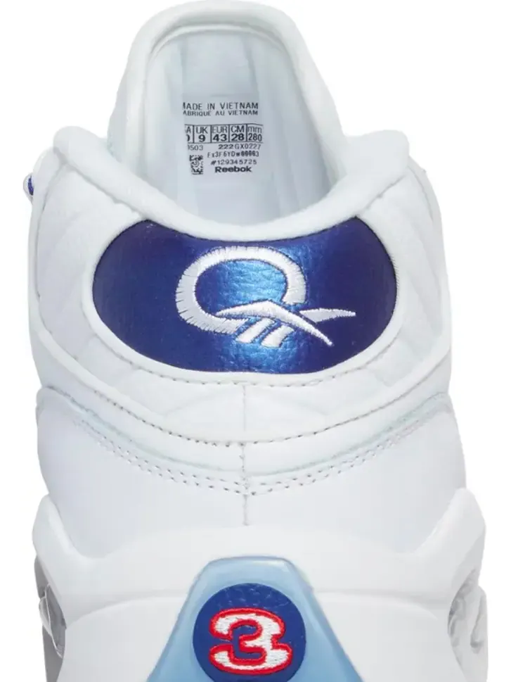 Кроссовки question mid 'blue toe' 2022 Reebok — изображение 7 из 8, белый