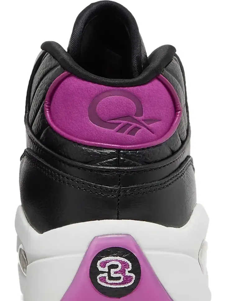Кроссовки question mid 'black aubergine' Reebok — изображение 7 из 8, черный