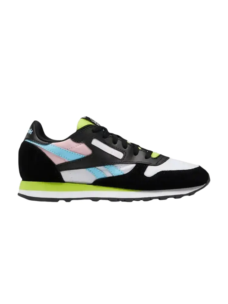 Кроссовки Reebok Classic Leather Big Kid 'Black White Digital Blue' — изображение 1 из 1, черный/белый/синий