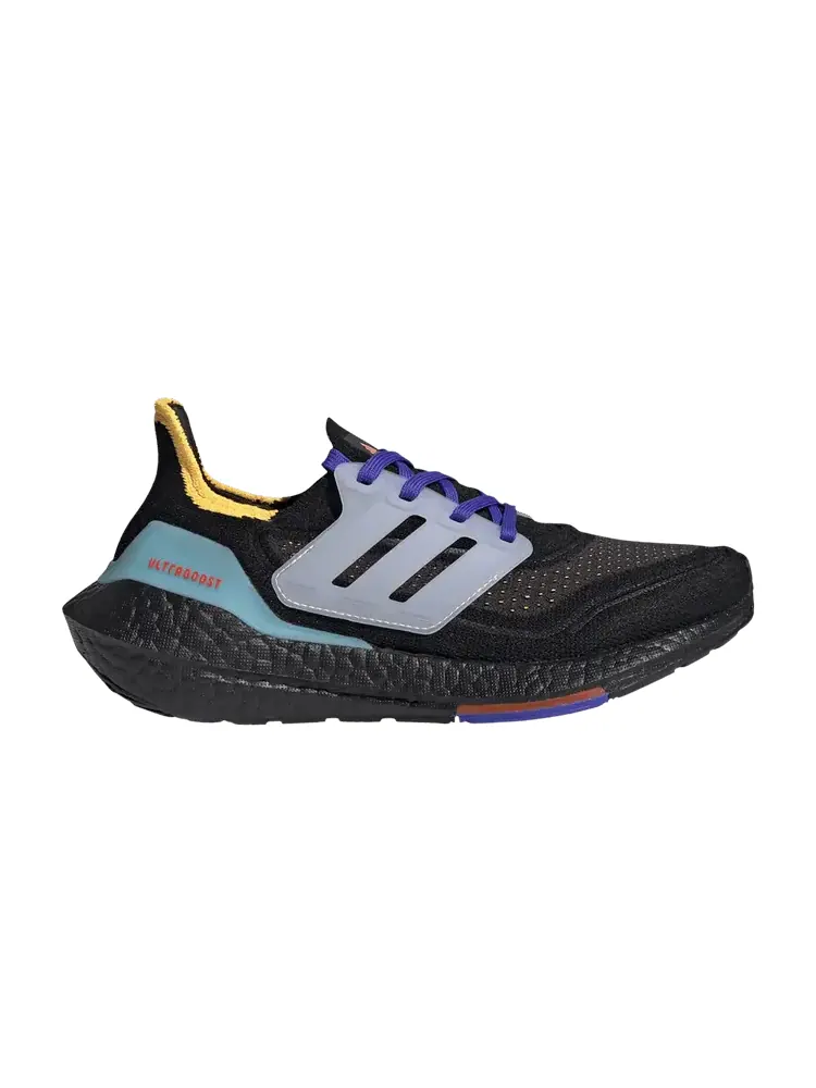 Кроссовки adidas UltraBoost 21 J 'Black Pulse Aqua' — изображение 1 из 1, черный/белый/голубой