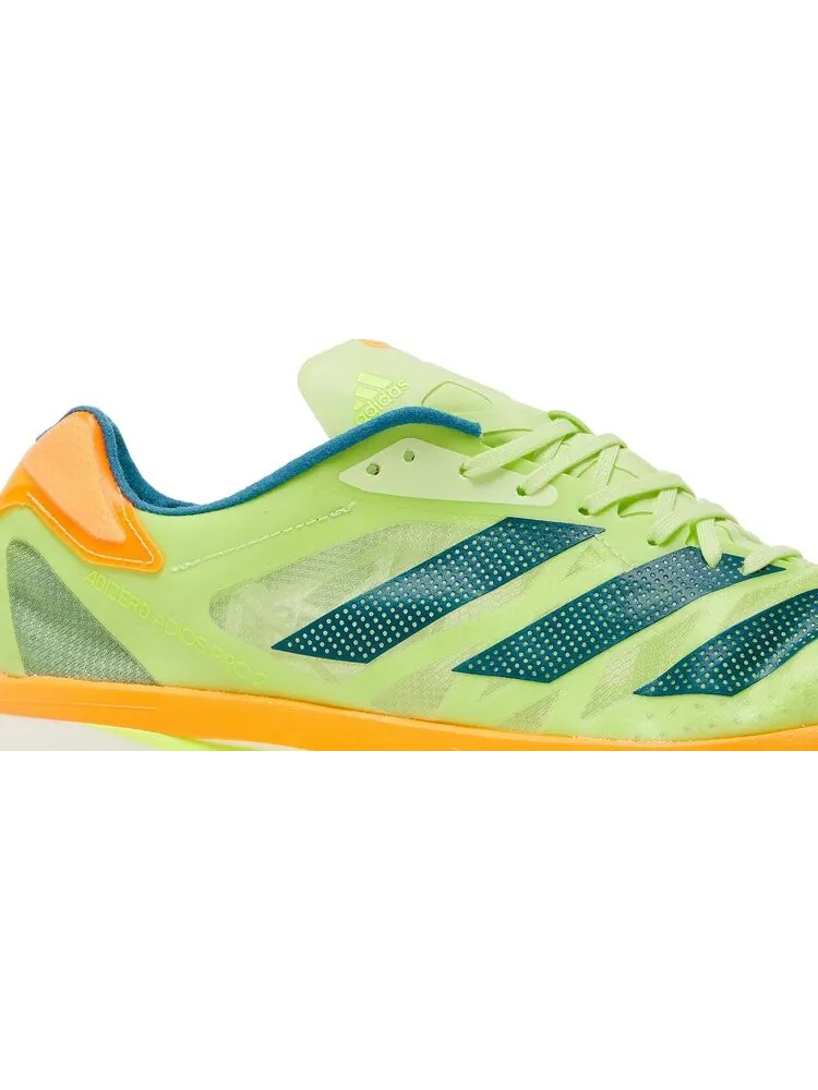 Кроссовки Adidas Adizero Adios Pro 2 'Pulse Lime Flash Orange' — изображение 2 из 8, зеленый