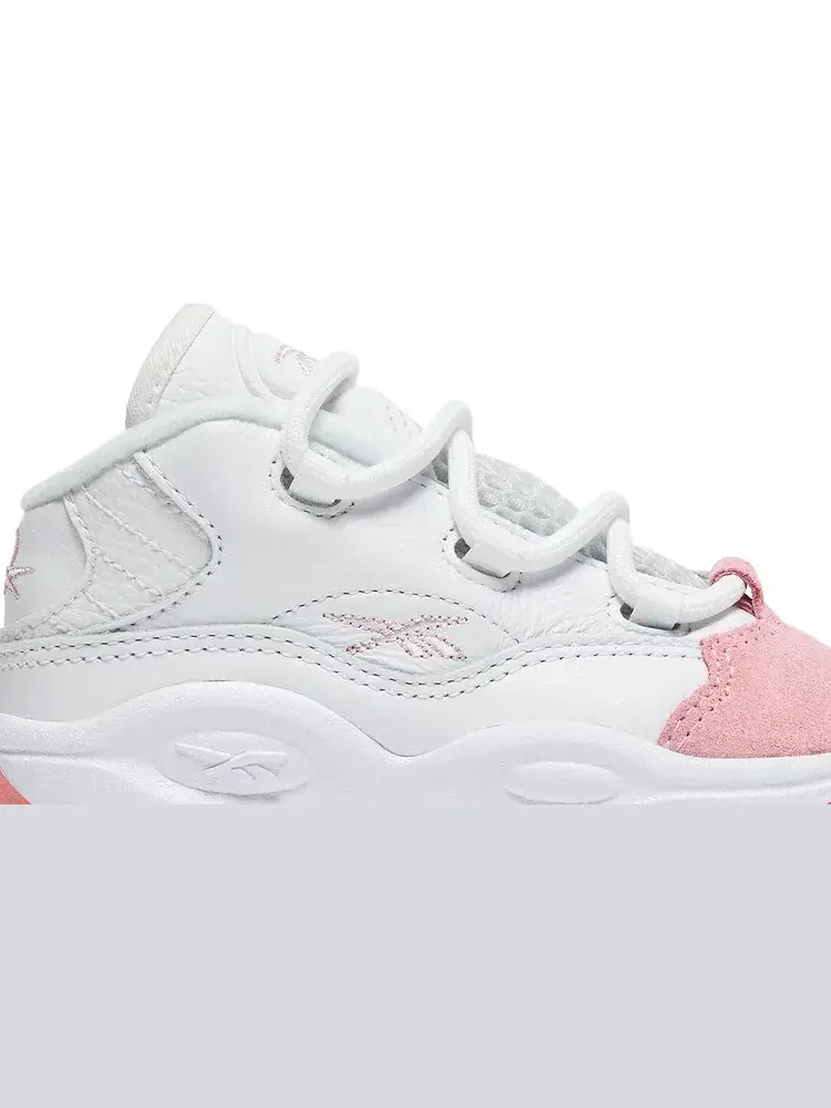 Кроссовки question mid toddler 'pink toe' Reebok — изображение 2 из 8, белый