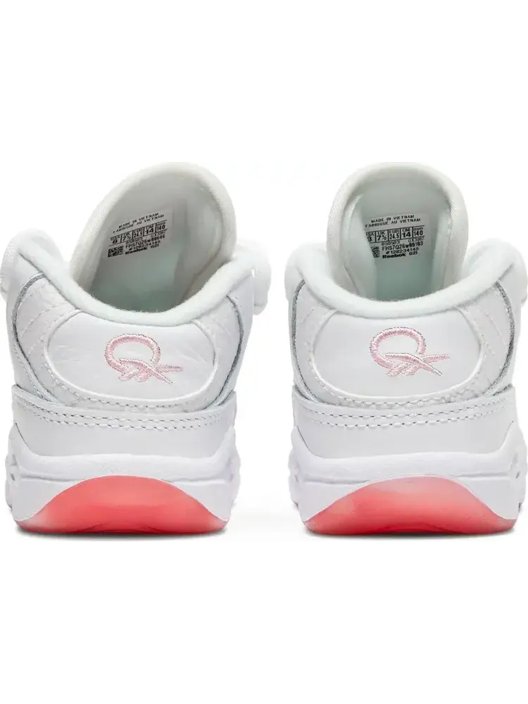 Кроссовки question mid toddler 'pink toe' Reebok — изображение 6 из 8, белый