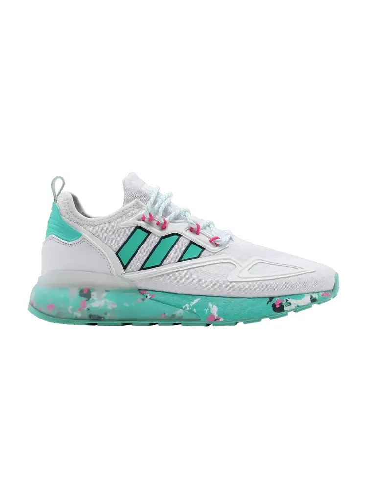 Кроссовки adidas ZX 2K Boost 'White Active Mint' — изображение 1 из 9, белый//розовый