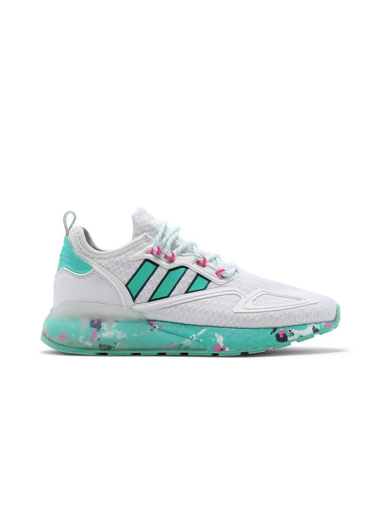 Кроссовки adidas ZX 2K Boost 'White Active Mint' — изображение 2 из 9, белый//розовый