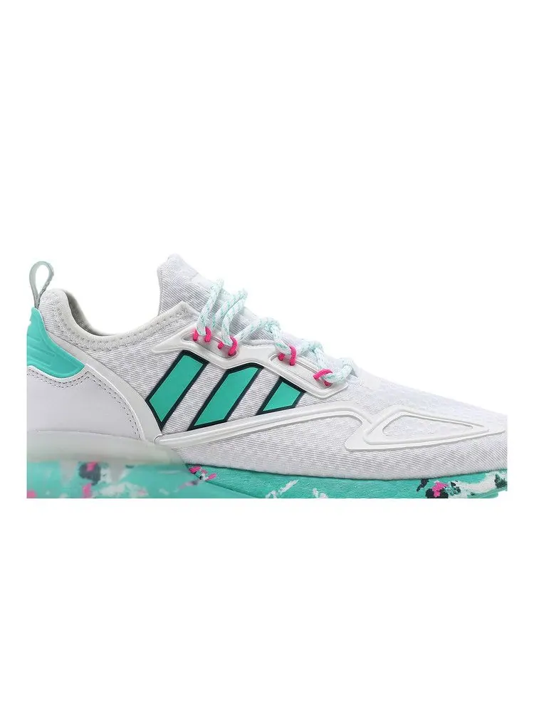 Кроссовки adidas ZX 2K Boost 'White Active Mint' — изображение 3 из 9, белый//розовый