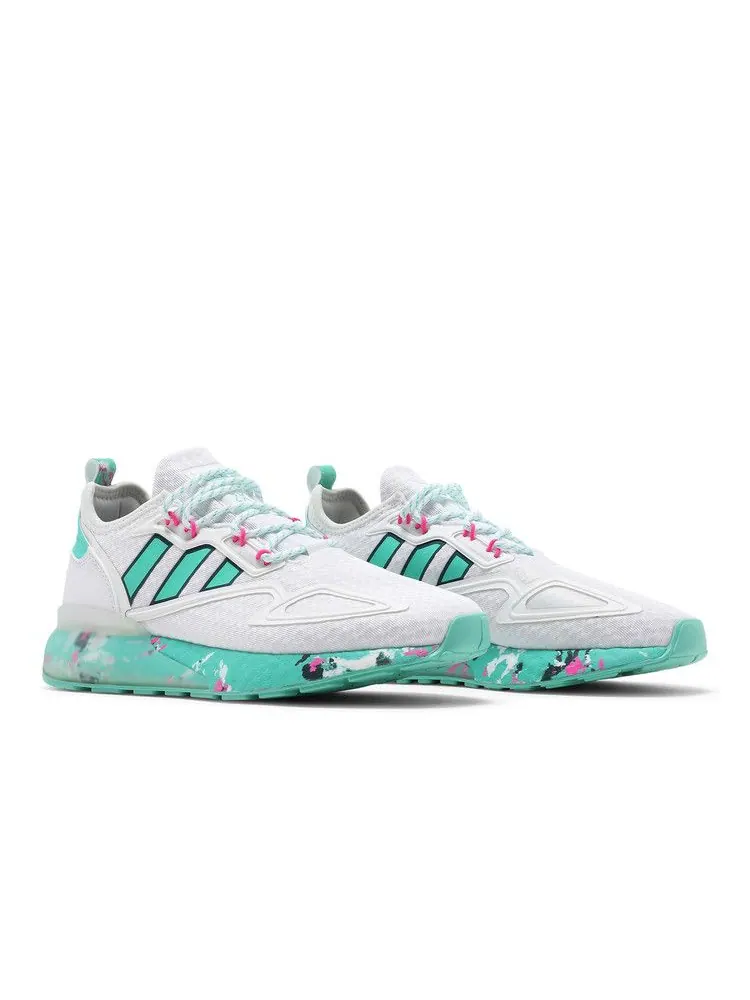 Кроссовки adidas ZX 2K Boost 'White Active Mint' — изображение 9 из 9, белый//розовый