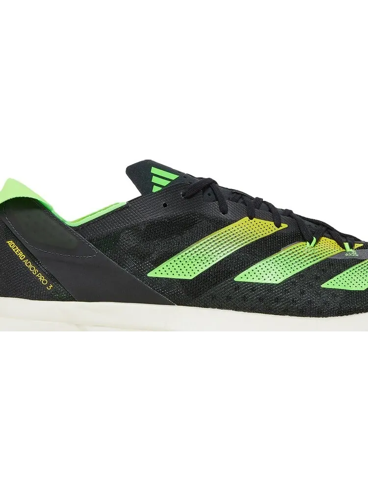 Кроссовки Adidas Adizero Adios Pro 3 'Core Black Solar Green' — изображение 2 из 8, черный