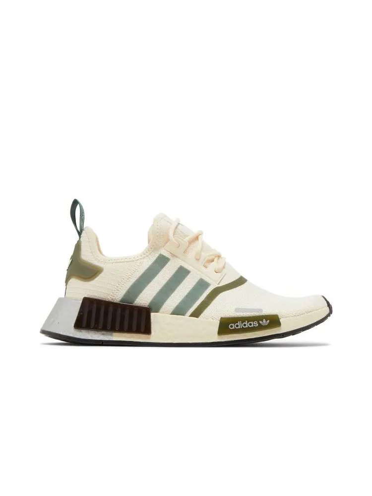 Кроссовки adidas Wmns NMD_R1 'White Focus Olive' — изображение 2 из 9, белый/оливковый