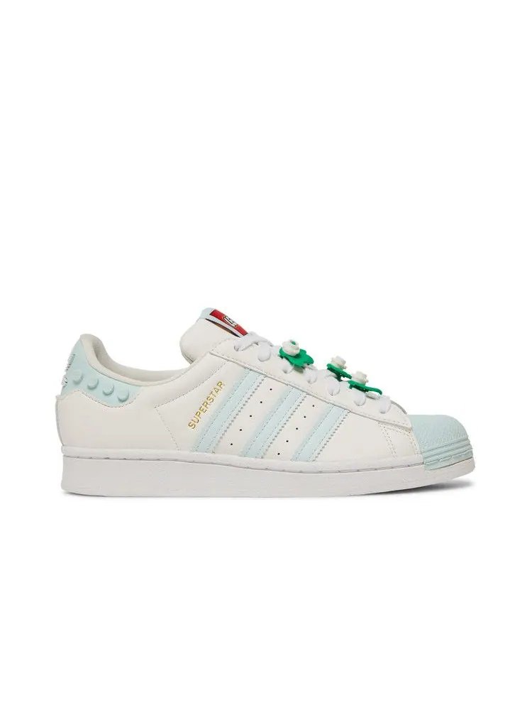 Кроссовки adidas LEGO x Wmns Superstar 'Clear White Ice Mint' — изображение 2 из 9, прозрачный белый//белый