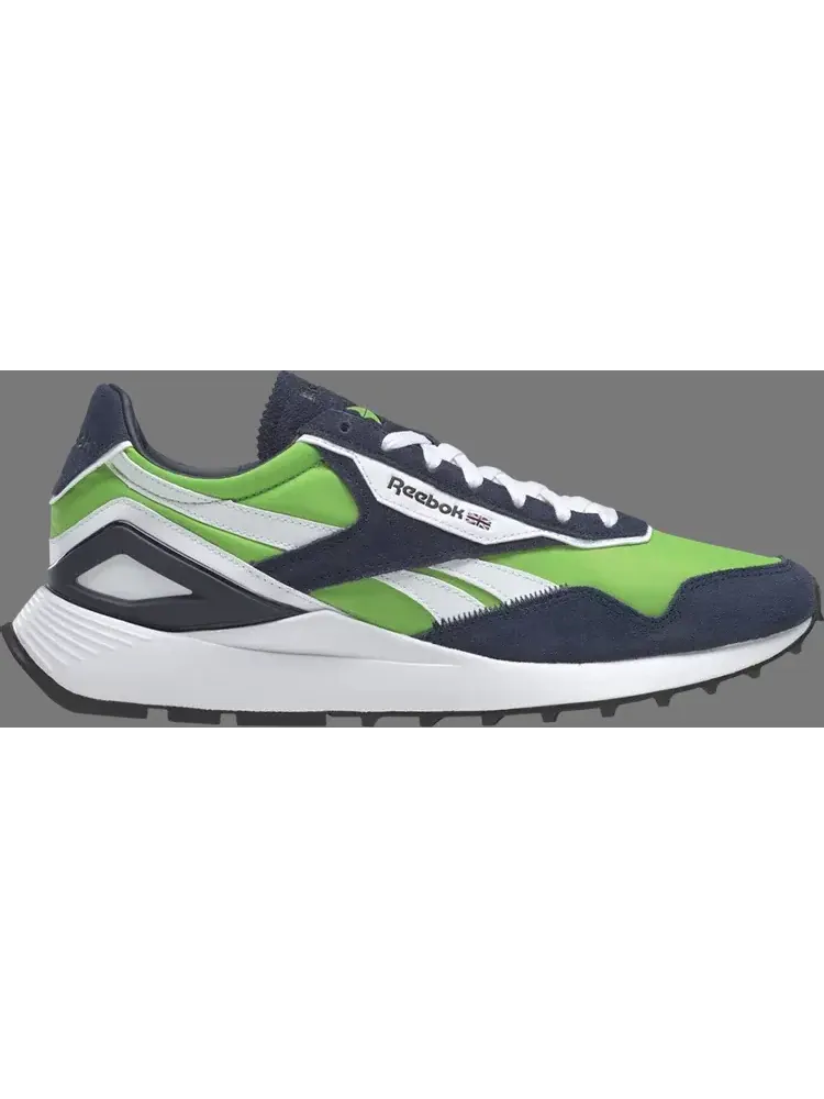 Кроссовки classic leather legacy az 'semi solar green vector navy' Reebok — изображение 1 из 1, зеленый