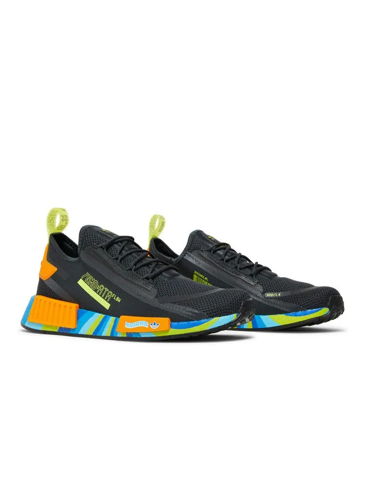 Кроссовки adidas NMD_R1 Spectoo 'Black Multi' — изображение 9 из 9, черный/оранжевый/синий