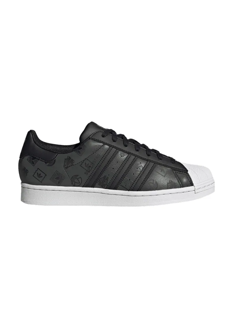 Кроссовки adidas Superstar 'Monogram Logo - Black' — изображение 1 из 1, черный/черный/белый
