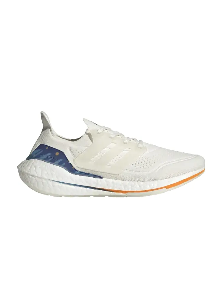 Кроссовки adidas UltraBoost 21 'White Royal Blue' — изображение 1 из 1, белый/белый/синий