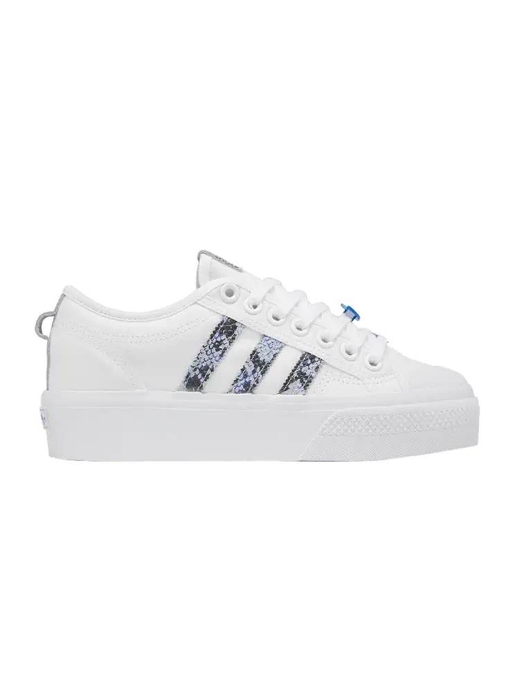 Кроссовки adidas Wmns Nizza Platform 'Snakeskin - White Focus Blue' — изображение 1 из 1, белый/синий/синий