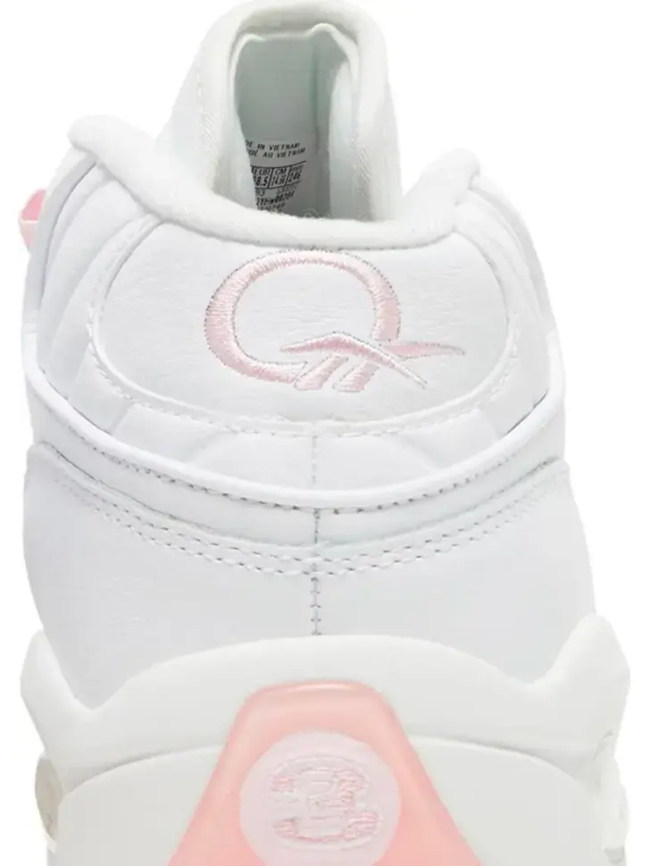 Кроссовки question mid big kid 'pink toe' Reebok — изображение 7 из 8, белый