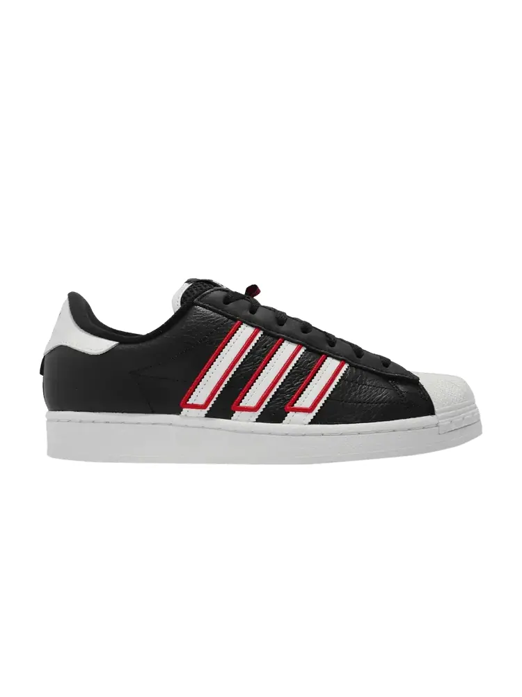 Кроссовки adidas Superstar 'Black White Vivid Red' — изображение 1 из 1, черный/белый/красный
